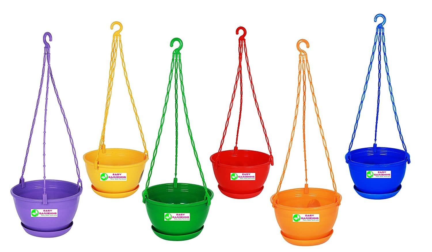 Easy Gardening Hanging Pots And Planters Pack Of 6